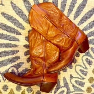 Frye Cowgirl boots Light brown leather Sz9.5